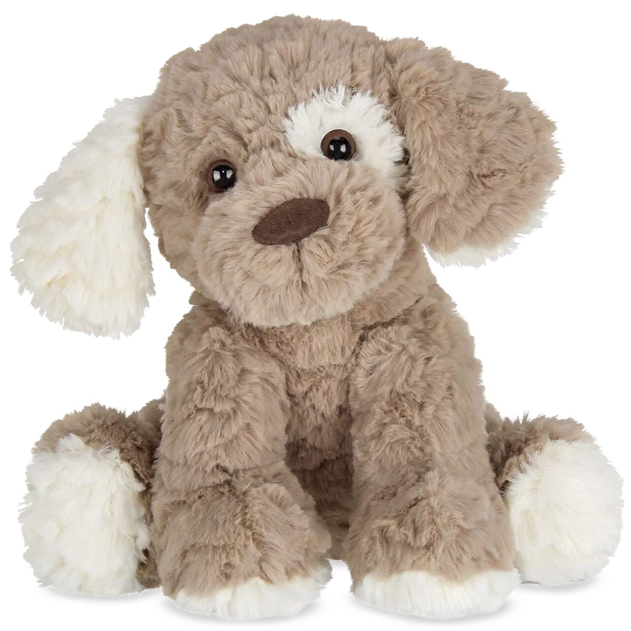 Bearington Collection Beige and Brown Dog Stuffed Animal 11 In - Puppy Stuffed Animals - Plush Dog Toys for Kids - Plushies, For Ages 1-14